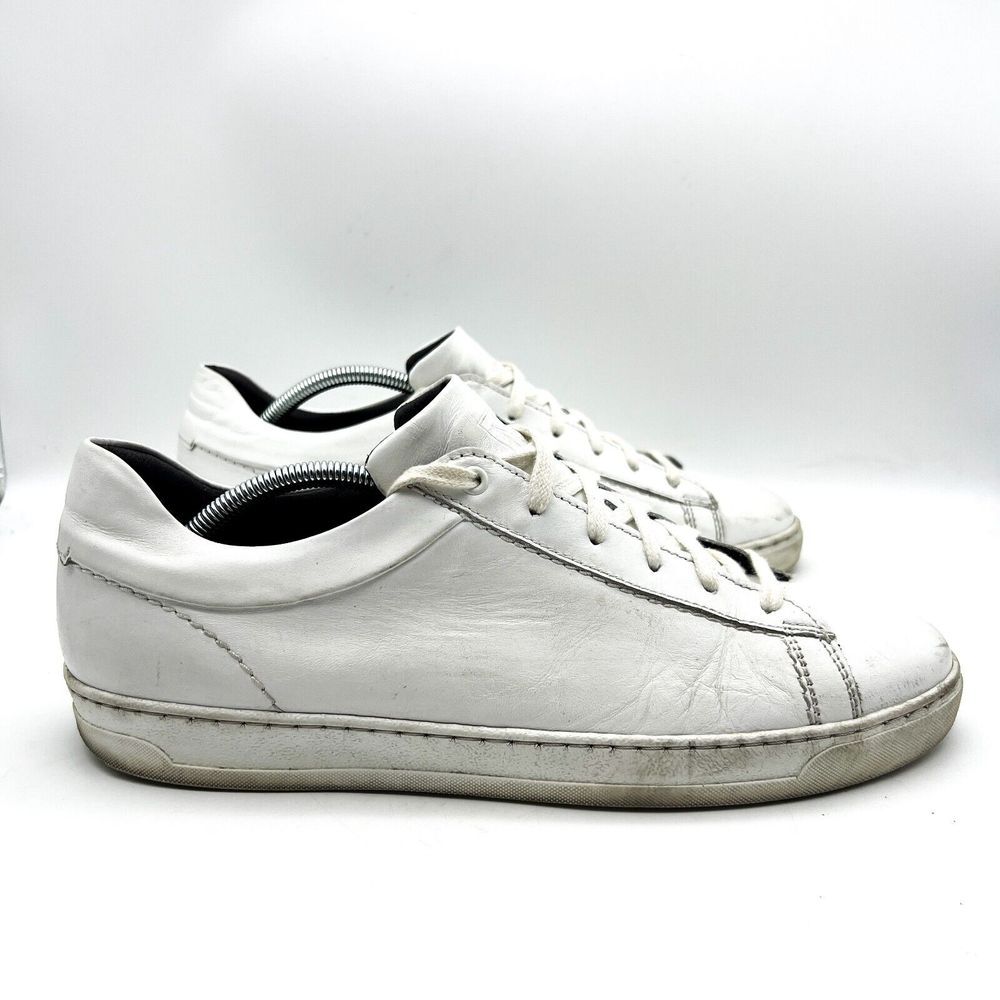 Bruno Magli Men's Diego Fashion Sneakers White Leather Low Top‎ Lace Up 11.5 M